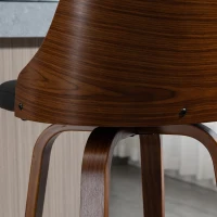 HOMCOM Bar Height Bar Stools Set of 2 PU Leather Upholstered Swivel Barstools with Solid Wood Legs Footrest and Tufted Back, Black(m-12)