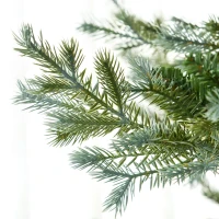 HOMCOM 7.5' Artificial Wide Christmas Tree Holiday Décor, with Easy-to-Shape Branches, Auto Open, Steel Base, Green(m-9)