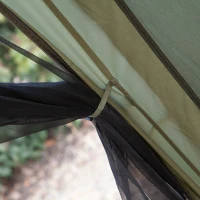 Outsunny 8-10 Person Screen House Room Instant Camping Canopy, Wind Resistant Hexagon Design Screen Shelter Family Tent, and Screened Mesh for Hiking, Hunting, Fishing, Army Green(m-8)