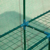 Outsunny 7' x 5' x 6.5' Walk-in Greenhouse, PE Cover, 2-Tier Shelves, Steel Frame Hot house, Roll-Up Zipper Door for Flowers, Vegetables, Saplings, Tropical Plants, Green(m-9)