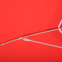 Outsunny Arc. 6.4ft Beach Umbrella with Aluminum Pole Pointed Design Adjustable Tilt Carry Bag for Outdoor Patio Red(m-9)