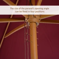 Outsunny Patio Umbrella Market Patio Sun Umbrella Rectangle Wine Red(m-6)