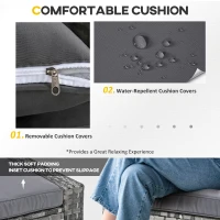 Outsunny 5-Piece Patio Furniture Set Outdoor Rattan Wicker Conversation Set with 2 Cushioned Chairs, 2 Ottomans and Coffee Table, Grey(m-5)