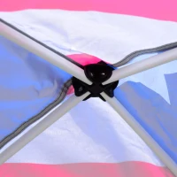 Outsunny Slant Leg Pop Up Canopy Tent with American Flag Roof and Carry Bag, Beach Canopy Instant Sun Shelter, Height Adjustable, (10'x10' Base / 8'x8' Top)(m-8)