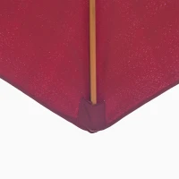 Outsunny φ9' x 8' H Patio Umbrella, Market Umbrella with Hardwood Frame and Wind Vent, Outdoor Beach Parasol, Wine Red(m-9)