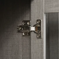 kleankin Modern Bathroom Floor Cabinet, Freestanding Bathroom Storage Cabinet with Double Glass Doors and Adjustable Shelves, Gray(m-9)