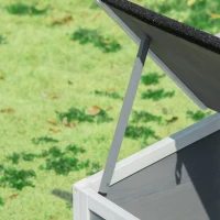 PawHut Chicken Coop with Extra Shade, Large Poultry Cage, Hen House with Flower Bed, Outdoor and Waterproof, Wooden, Stone Gray(m-9)