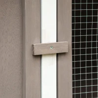 PawHut Wooden Bunny Rabbit Hutch, Small Animal Habitat with Ramp, Removable Tray & Weatherproof Roof, Indoor/Outdoor, Brown(m-9)