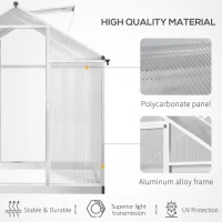 Outsunny 8' L x 6' W Walk-In Polycarbonate Greenhouse with Roof Vent for Ventilation & Rain Gutter for Winter(m-4)