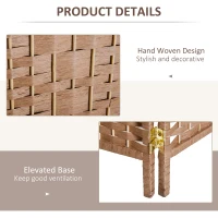 HOMCOM 6ft Folding Room Divider, 6 Panel Wall Partition with Wooden Frame for Bedroom, Home Office, Natural(m-6)