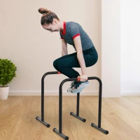 Soozier Set of 2 Dip Bar, Dip Station Push Up Station for Full Body Strength Training Home Gym Black(m-1)