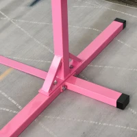 Soozier Professional Gymnastics Bar for Kids, Toddler Home Gymnastics Equipment with 13-level Adjustable Height, Pink(m-9)