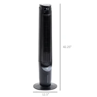 HOMCOM 42'' Evaporative Air Cooler, Ice Cooling Fan with 3 Speeds, 4 Modes, 12 Hour Timer, LED Display and Remote Control for Bedroom, Office or Living Room, Black(m-3)