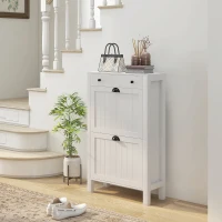 HOMCOM Shoe Storage Cabinet with 2 Flip Drawers for 8 Pairs of Shoes(m-2)