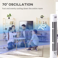 HOMCOM 42'' Evaporative Air Cooler, Ice Cooling Fan with 3 Speeds, 4 Modes, 12 Hour Timer, LED Display and Remote Control for Bedroom, Office or Living Room, White(m-7)