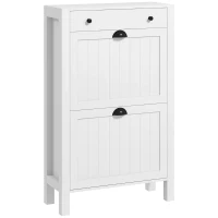 HOMCOM Shoe Storage Cabinet with 2 Flip Drawers for 8 Pairs of Shoes(m-1)