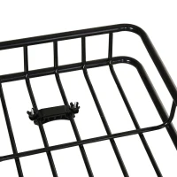HOMCOM 64"/43" x 39" Car Roof Rack, Length Adjustable Roof Basket, Universal Rooftop Cargo Carrier Basket with U-bolts, 220 lbs Capacity(m-9)