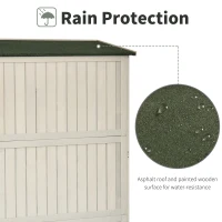 Outsunny 4x1.5ft Wooden Garden Sheds, Outdoor Storage with Windows and Double Door for Gardeners, Grey(m-5)