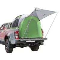 Outsunny Truck Bed Tent for 5'-5.5' Bed with Awning, Portable Pickup Truck Tent for 2-3 Persons, PU 2000mm, Green(m-1)
