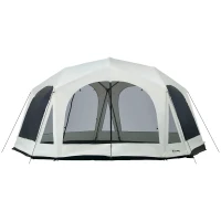 Outsunny 20 Person Camping Tent, Outdoor Cabin Tent Tent with 2 Doors, Screen Room, Family Dome Tent for Hiking, Backpacking, Traveling, Easy Set Up, Cream(m-1)