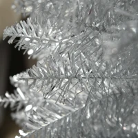 HOMCOM 6' Artificial Pencil Christmas Tree, Slim Xmas Tree with 390 Realistic Branch Tips and Plastic Stand, Silver(m-8)