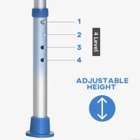 HOMCOM Height Adjustable Shower Chair, 16.7"W Aluminum Shower Stool for Inside Shower with Suction Cup Feet, EVA Padded Bath Seat for Senior, Elderly, Disabled(m-6)