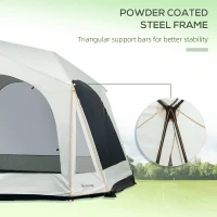 Outsunny 20 Person Camping Tent, Outdoor Cabin Tent Tent with 2 Doors, Screen Room, Family Dome Tent for Hiking, Backpacking, Traveling, Easy Set Up, Cream(m-7)
