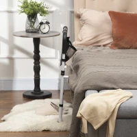 HOMCOM Height Adjustable Bed Rail for Seniors,  Adults, Bed Assist Rail with Safety Handle and Storage Pocket, White(m-1)