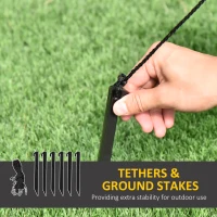 HOMCOM 7FT Inflatable Christmas Tree Decorations with Santa Claus and Penguin, Blow-Up Outdoor LED Christmas Decor(m-7)