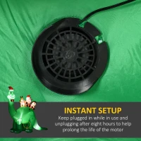 HOMCOM 6.6' Christmas Inflatables Outdoor Decorations Dinosaur Carrying Santa Claus, Elf, and Reindeer, Blow-Up LED Yard Christmas Decor, Waterproof(m-6)
