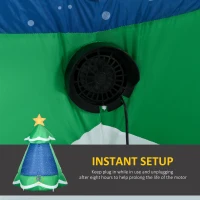 HOMCOM 7FT Inflatable Christmas Tree Decorations with Santa Claus and Penguin, Blow-Up Outdoor LED Christmas Decor(m-6)
