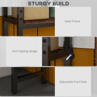 kleankin Over The Toilet Cabinet, Industrial Bathroom Above Toilet Storage with Double Door Cupboard and Adjustable Shelf, Brown(m-7)