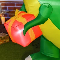 HOMCOM 6ft Christmas Inflatable Santa Claus Riding Dinosaur for Outdoor, Yard Blow Up Decoration with LED Lights for Party(m-8)