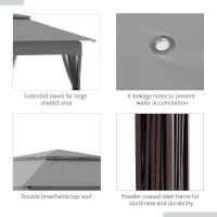 Outsunny 11' x 11' Pop Up Canopy, Outdoor Patio Gazebo Shelter with Removable Zipper Netting, Instant Event Tent w/ 114 Square Feet of Shade and Carry Bag for Backyard, Garden, Gray(m-7)