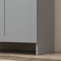 HOMCOM Freestanding Kitchen Pantry, 4-Door Kitchen Pantry Cabinet with Adjustable Shelves and Doors, Gray(m-9)