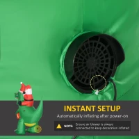 HOMCOM 6ft Christmas Inflatable Santa Claus Riding Dinosaur for Outdoor, Yard Blow Up Decoration with LED Lights for Party(m-6)