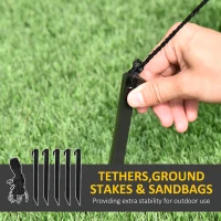 HOMCOM 6' Christmas Inflatables Outdoor Decorations Santa Claus Wearing Hat, Blow-Up LED Yard Christmas Decor, Waterproof(m-7)