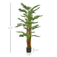 HOMCOM 6FT Artificial Tropical Palm Tree, Faux Decorative Plant in Nursery Pot for Indoor or Outdoor Décor(m-3)