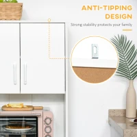 HOMCOM Modern Kitchen Cupboard with Storage Cabinet Hutch, 2 Cabinets, 3 Drawers and Open Countertop, White(m-7)