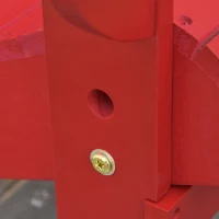 Outsunny 3-Piece Folding Adirondack Chair with Ottoman and Side Table, Outdoor Wooden Fire Pit Chairs w/ High-back, Wide Armrests for Patio, Backyard, Garden, Lawn Furniture, Red(m-8)