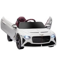 Aosom 12V Electric Ride on Car with Butterfly Doors, 3.1 MPH Kids Ride-on Toy for Boys and Girls with Remote Control, Suspension System, Horn Honking, White(m-2)