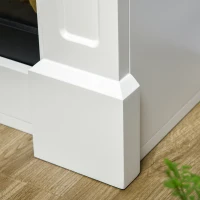 HOMCOM Electric Fireplace with Mantel, Freestanding Heater Corner Firebox with Remote Control, 700W/1400W, White(m-10)