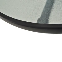 Outsunny 31.5'' Round Bistro Table Outdoor Dining Coffee Table w/ Tempered Glass Top Patio Garden Side Table Weather-resistant(m-10)