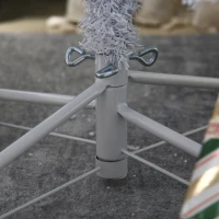 HOMCOM 6' Prelit Artificial White Christmas Trees Home Decor, with Warm White LED Lights, Auto Open, Steel Base(m-9)