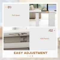 HOMCOM Extendable Dining Table, Expandable Kitchen Table for Small Spaces, Seats up to 6 People, White(m-5)