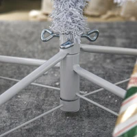 HOMCOM 7.5' Prelit Artificial White Christmas Trees Home Decor, with Warm White LED Lights, Auto Open, Steel Base(m-9)