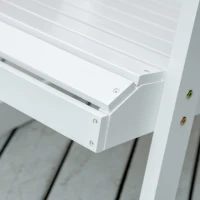 Outsunny 2 Pieces Wood Patio Bistro Set, Outdoor Rocking Chair Set with Armrests and High Back Rocking Chair and Portable Side Table, for Indoor, Outdoor, Patio, Backyard, White(m-9)