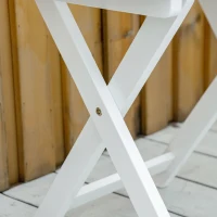 Outsunny 2 Pieces Wood Patio Bistro Set, Outdoor Rocking Chair Set with Armrests and High Back Rocking Chair and Portable Side Table, for Indoor, Outdoor, Patio, Backyard, White(m-11)