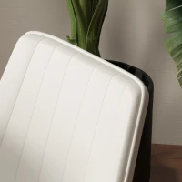 HOMCOM Dining Chairs Set of 2, Modern Kitchen Chair with PU Leather Upholstery and Steel Legs for Living Room, Bedroom, Cream(m-9)