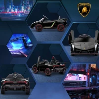 Aosom Lamborghini Veneno Licensed Kids Ride on Car w/ Bluetooth, Black(m-9)